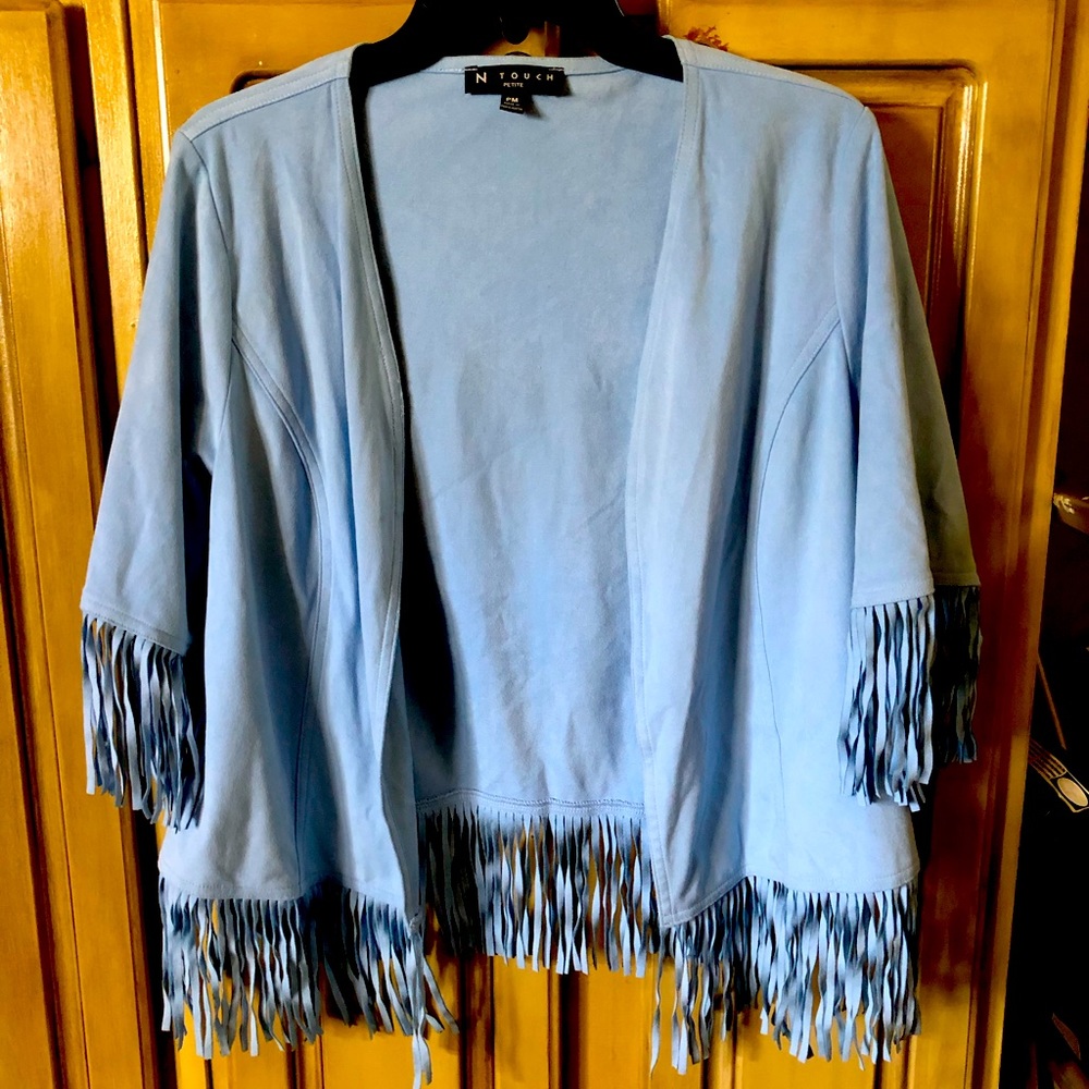 N touch tasseled coat 1/4 sleeve